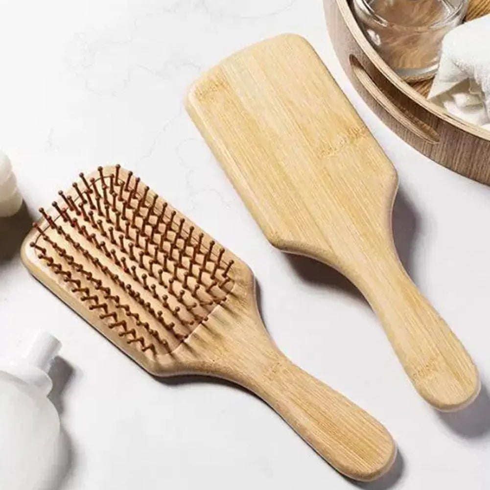 Natural Bamboo & Wood Hair Brush Set – Paddle Detangling Brush, Wide-Tooth & Tail Comb for All Hair Types Peaceful Pleasures Health and Wellness