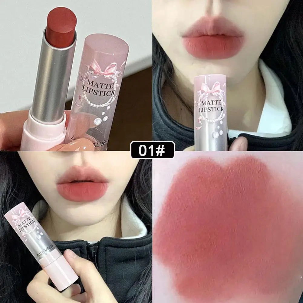Moisturizing Velvet Matte Lipstick Mousse Long Waterproof Light Natural Warm Brown Toned Lip Tint Make Up Peaceful Pleasures Health and Wellness A