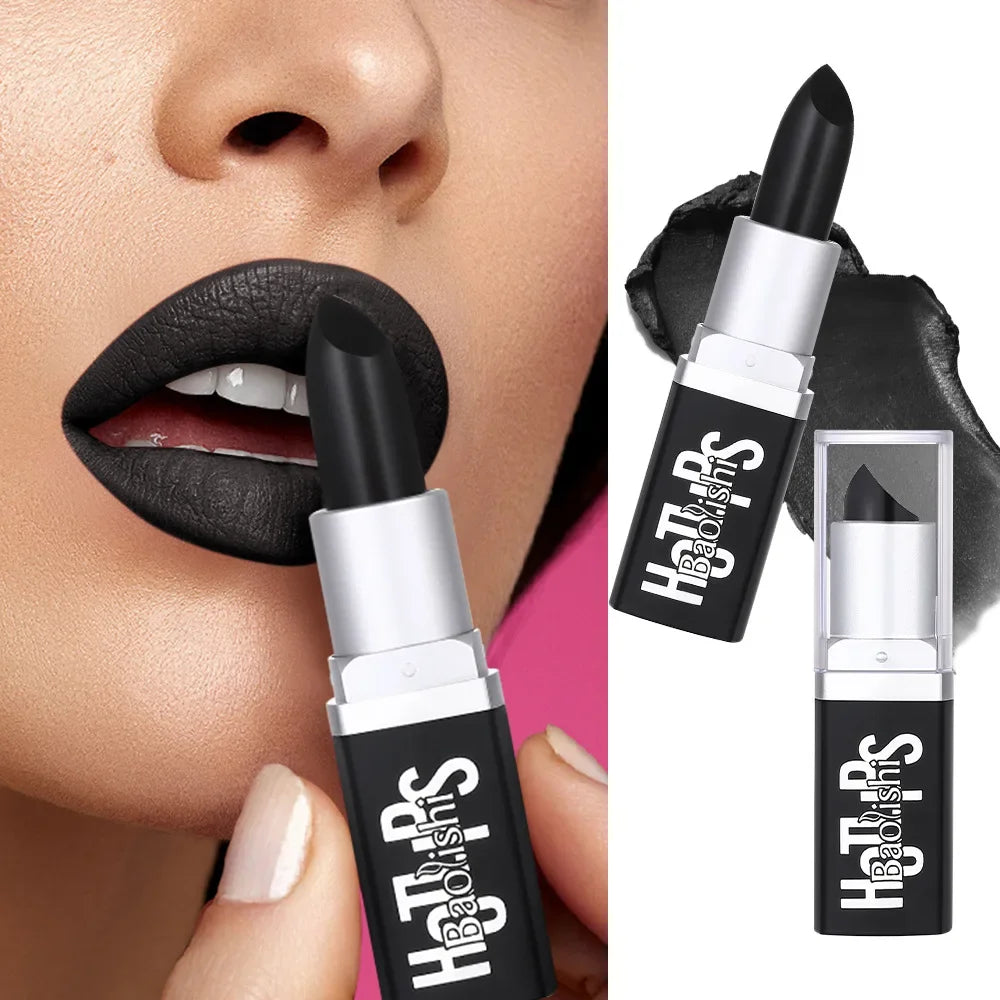 Matte Black Lipstick – Waterproof Dark Pearl Lip Color