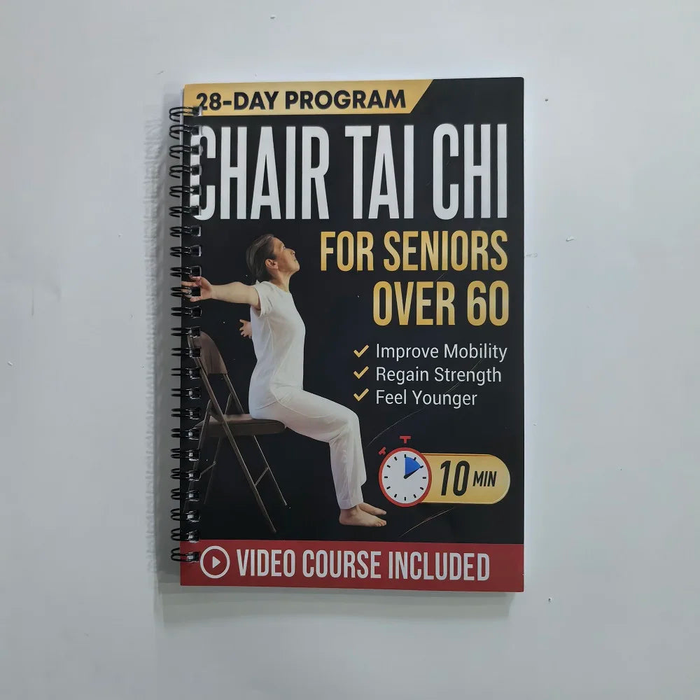 Seated Tai Chi Practice Book Seniors Beginners Spiral-bound Martial