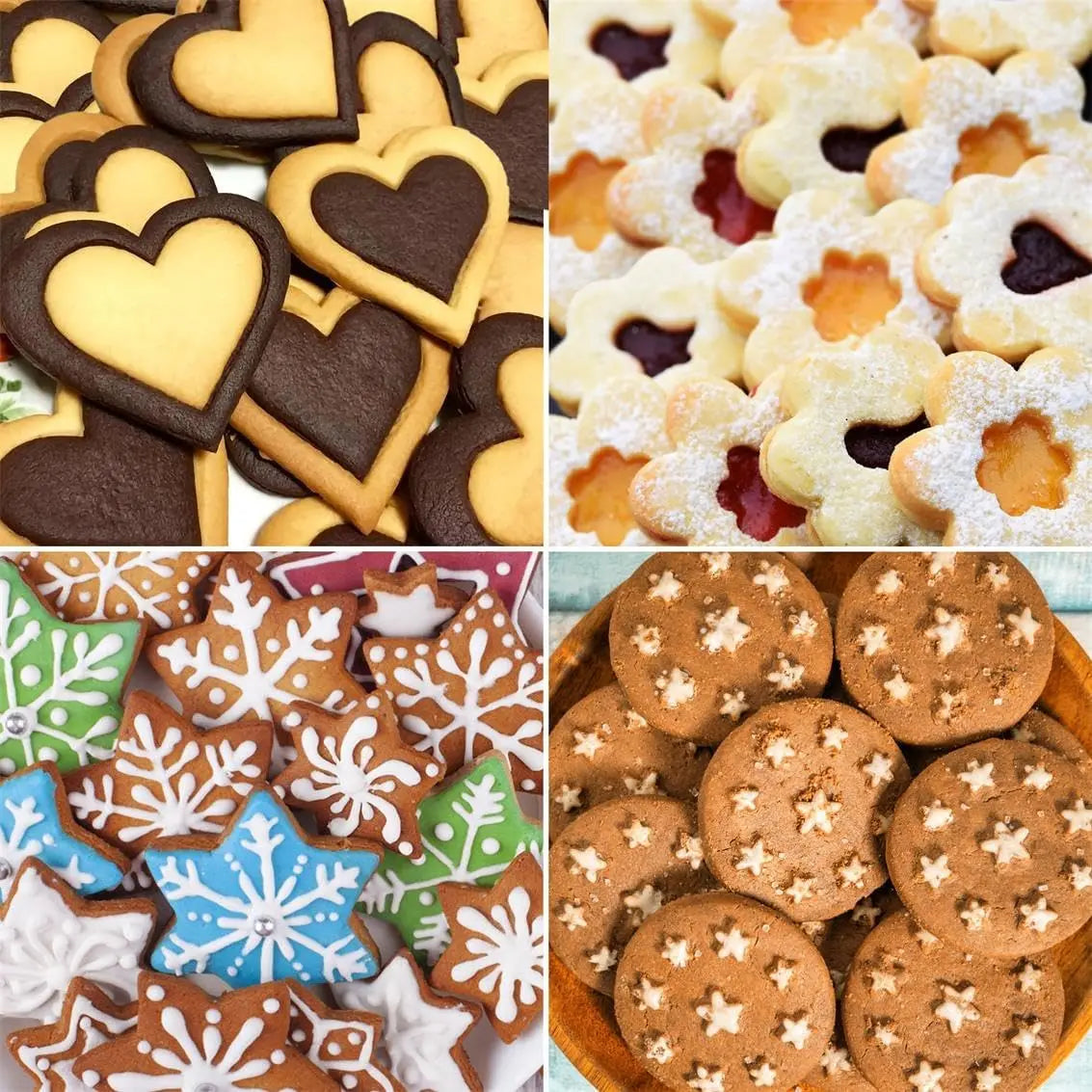 12-Piece Stainless Steel Cookie Cutter Set – Heart, Star, Flower