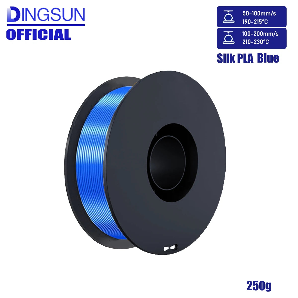 DINGSUN 3D Silk PLA+ Filament 1.75mm Multicolor 200g–1kg Spool