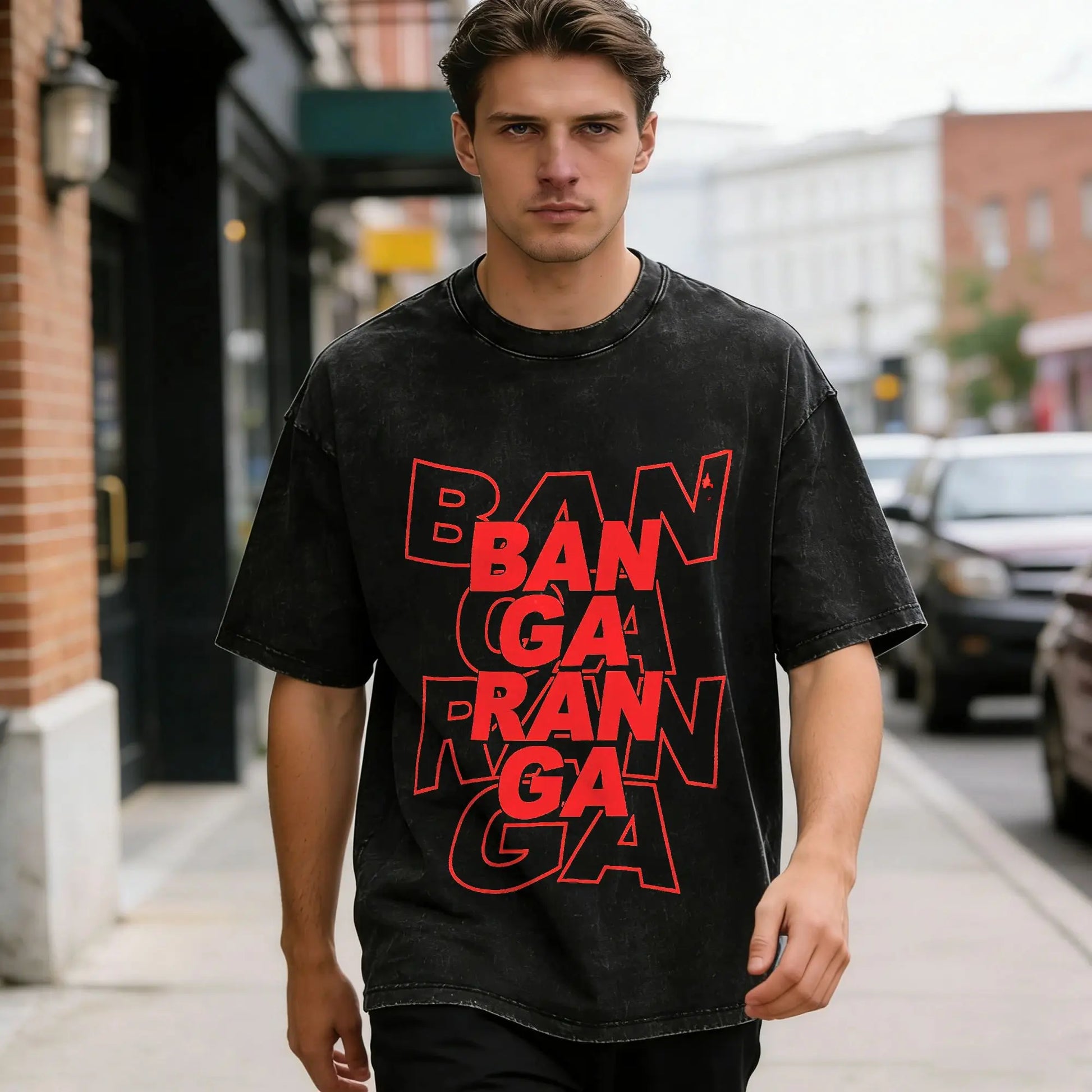 Bangaranga Men's T Shirts Washed Bulgaria DARA Eurovisions 2026 Funny Tees Short Sleeve Round Neck T-Shirt Cotton Printing Tops Peaceful Pleasures Health and Wellness 3 XXL