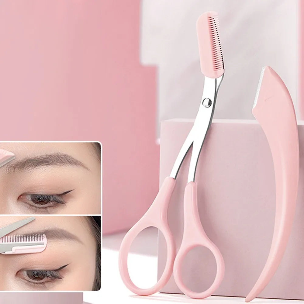 Professional Eyebrow Trimming Kit – Scissors & Razor Blades