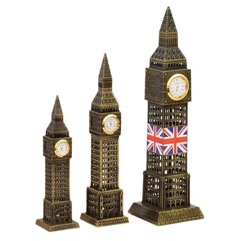 World Renowned Landmark Building Big Ben Model with A Clock Ferris Wheel Home Office Display Window Desktop Decoration Souvenir Peaceful Pleasures Health and Wellness