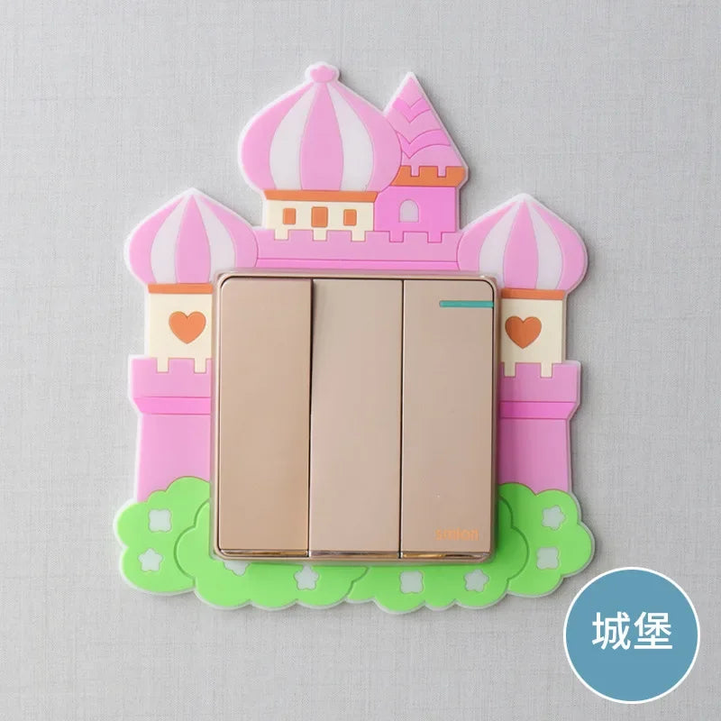 Children Bedroom Switch Stickers Home Decoration Luminous Silicone