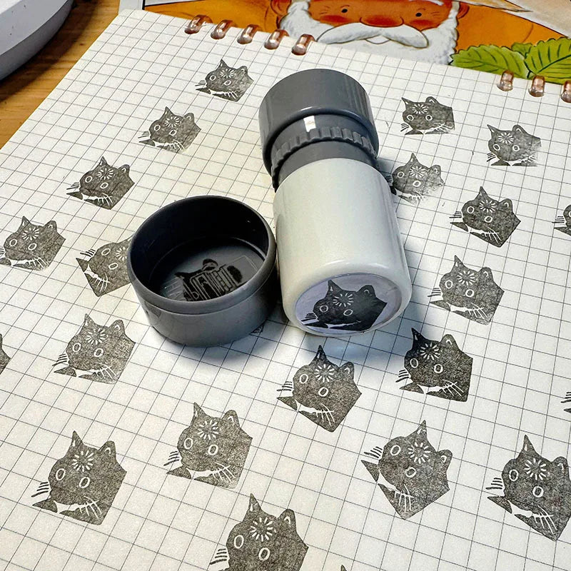 Shutdown Cat Seal Funny Emoji Stamps Creative Small Round Seals for Students Cute Peaceful Pleasures Health and Wellness A