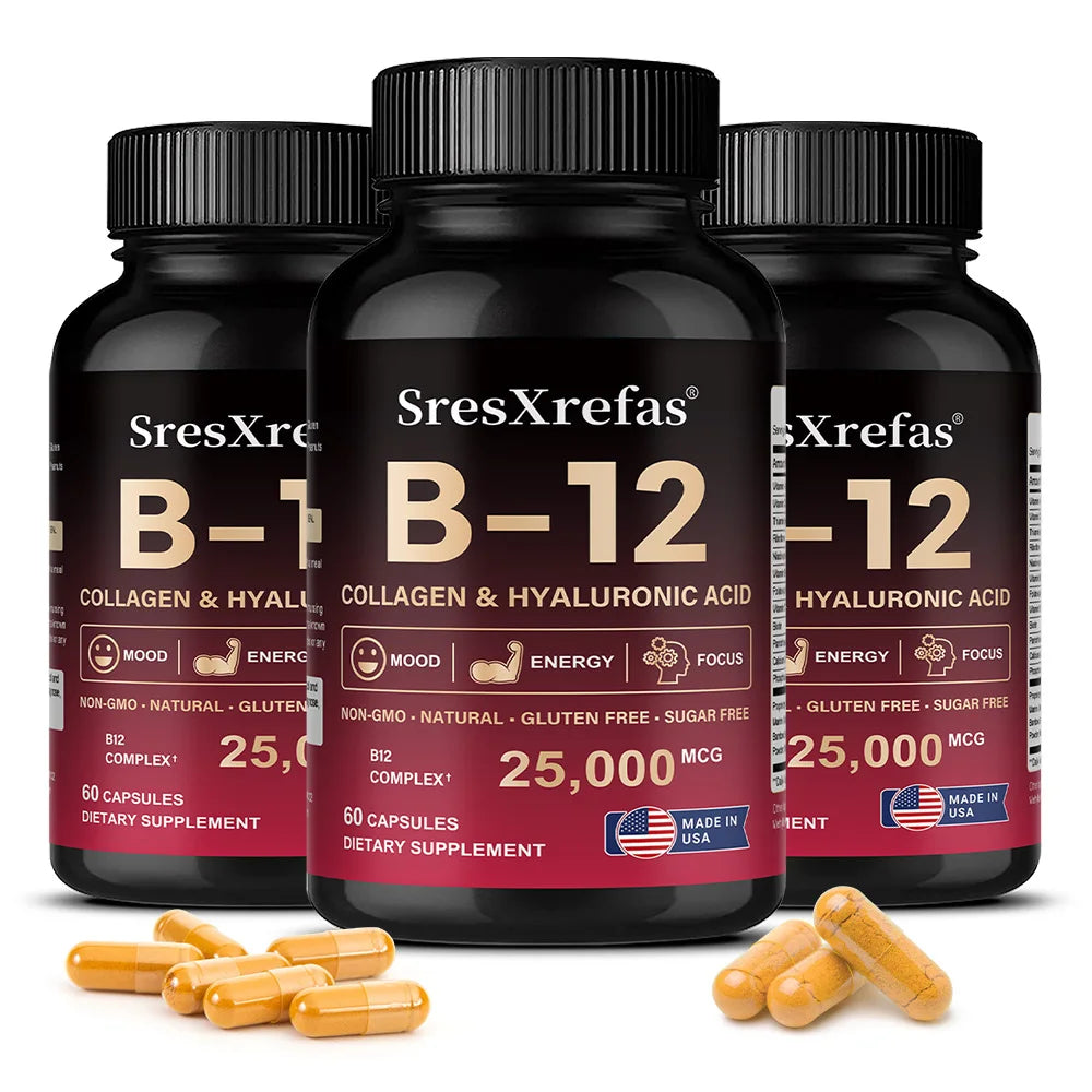 Vitamin B12 with Collagen & Hyaluronic Acid | Energy & Mood Support