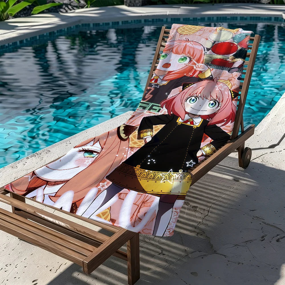 Spy x Family Anya Quick-Dry Beach Towel | Anime Fan Gift Anime Beach Towel Peaceful Pleasures Health and Wellness