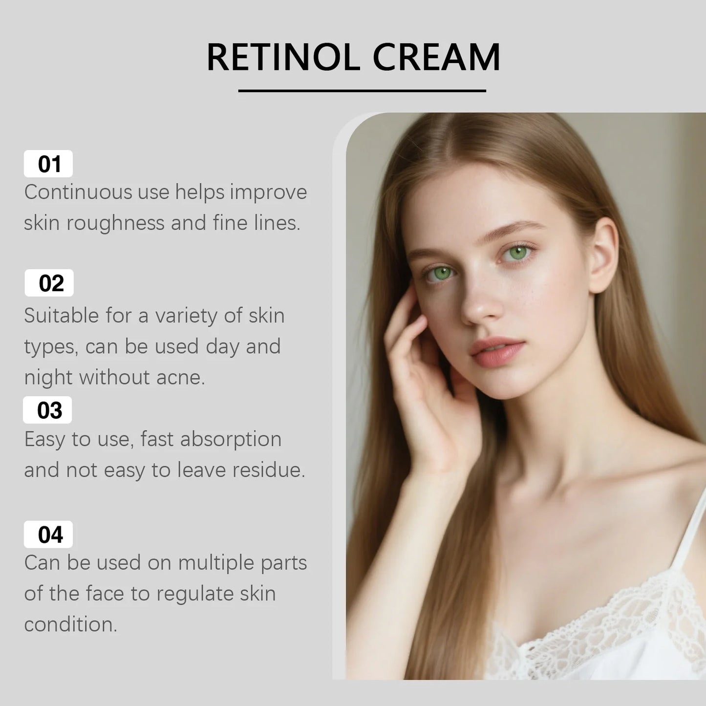 Retinol Face Cream with Vitamin E & B5 – Anti-Aging Moisturizer