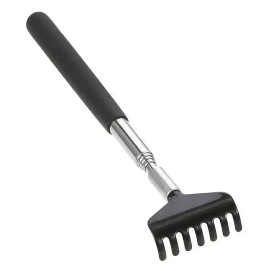 Telescopic Back Scratcher Scratching Backscratcher Massager Metal Stainless Steel Tool with Carrying Bag Peaceful Pleasures Health and Wellness black