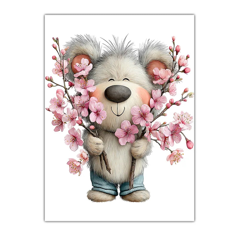 Teddy Bear Nursery Canvas Wall Art | Kids Bedroom Poster Kids Canvas Wall Art Peaceful Pleasures Health and Wellness 03 21X30cm No Frame China Mainland