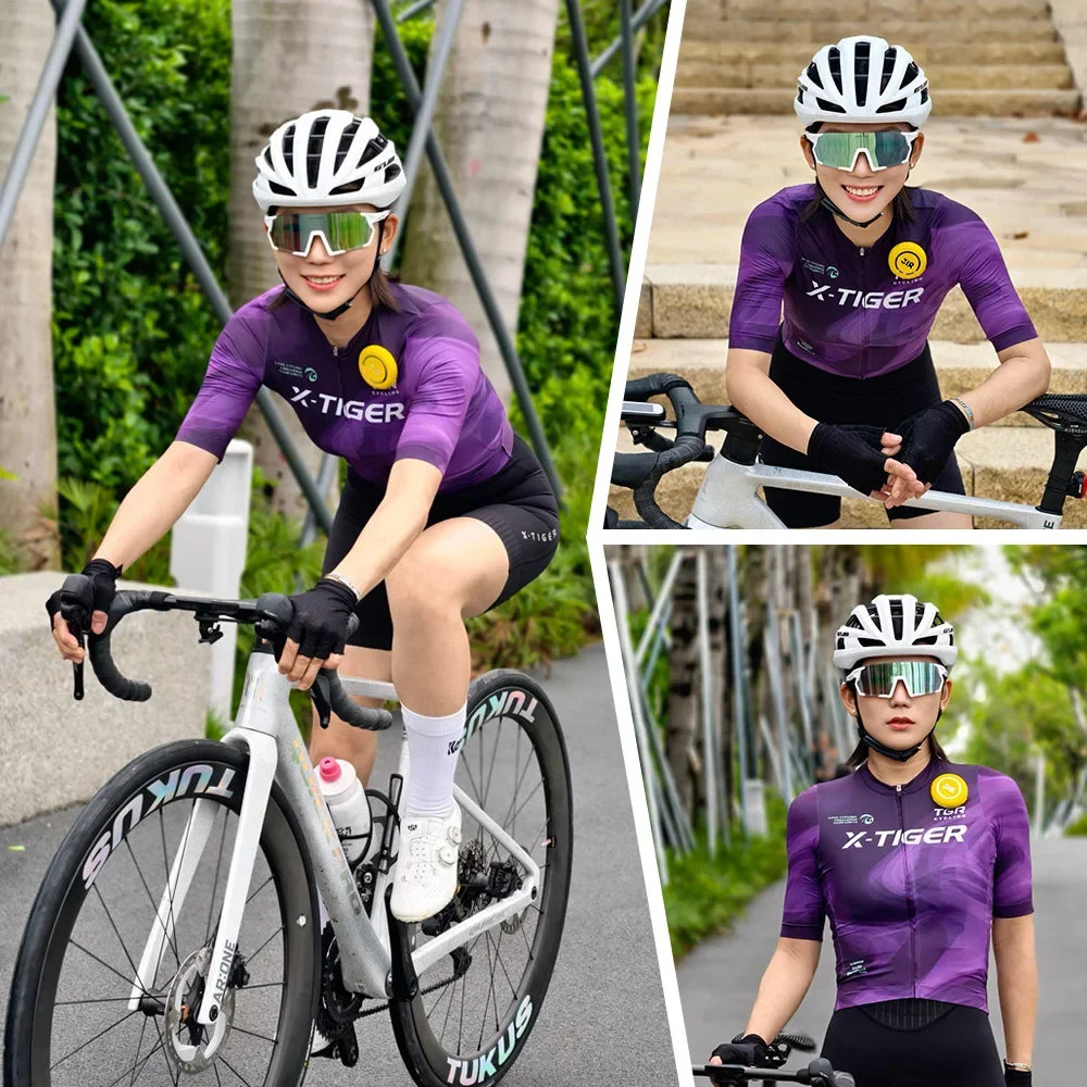 X-TIGER Women's Cycling Jersey – Breathable Quick-Dry Short Sleeve