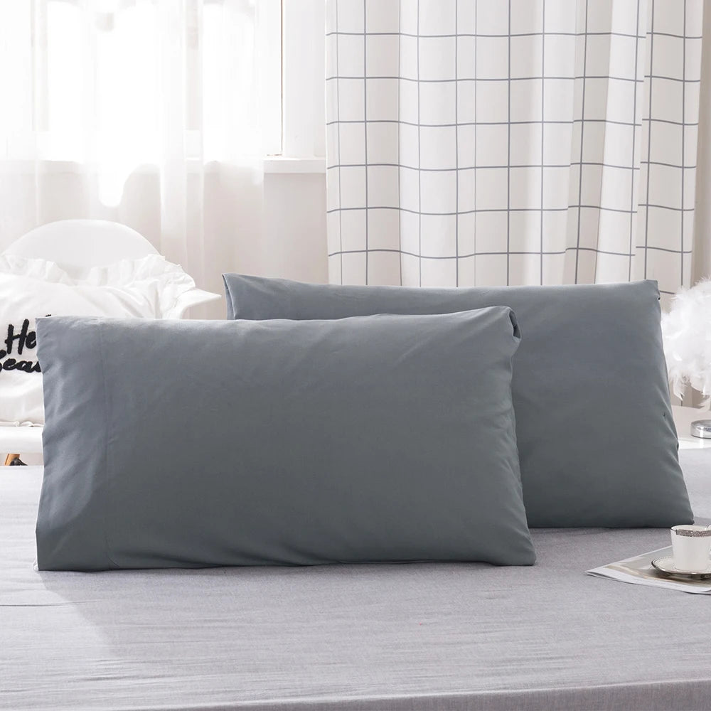Battilo 2pcs Solid Envelope Pillowcases Queen King Size Pillowcover Soft&Breathab Microfiber Cushion Cover For Bed Hotel Bedding Peaceful Pleasures Health and Wellness Dark Grey King20x40inch