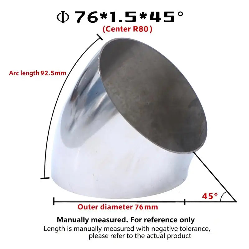 304 SS Sanitary 45° Butt Weld Elbow | Food Grade 16–80mm OD