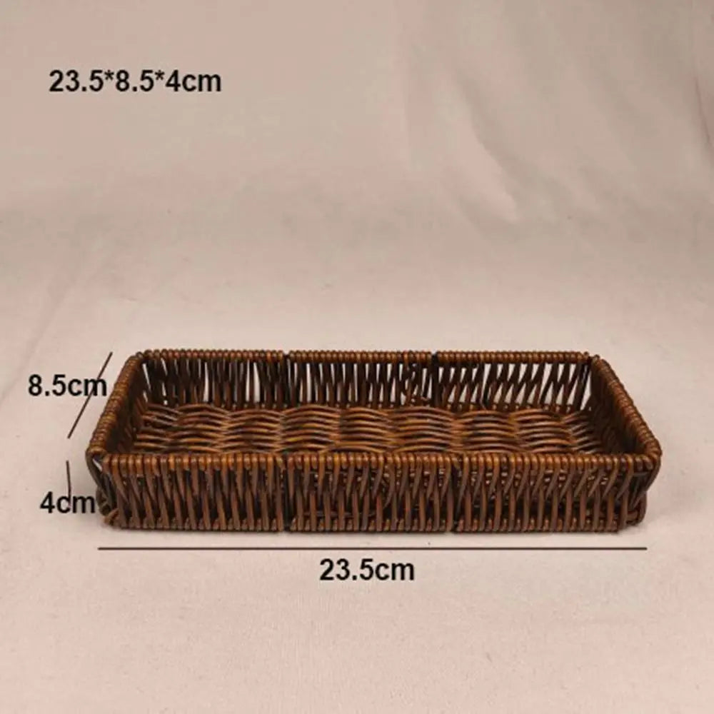 Hardness Rattan Wicker Woven Serving Baskets Household 6 Styles Bread Fruit Vegetables Basket Handwoven Rattan Basket Peaceful Pleasures Health and Wellness