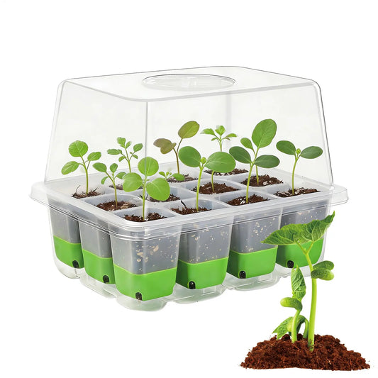 Seedling Starter Tray with Humidity Cover | 12-Cell Germination Kit Seedling Starter Tray Oasis Select