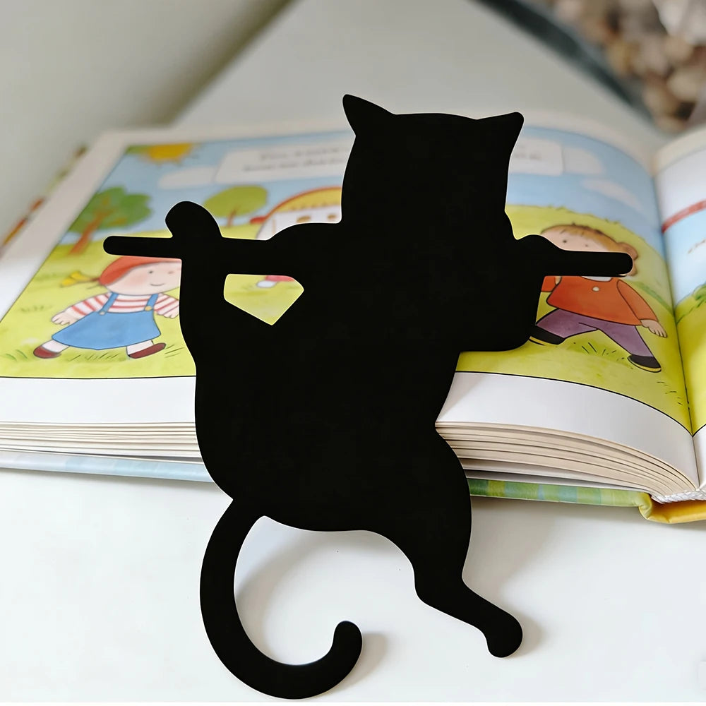 Black Cat Cute Bookmark Enthusiast Student Teacher School Home Cartoon