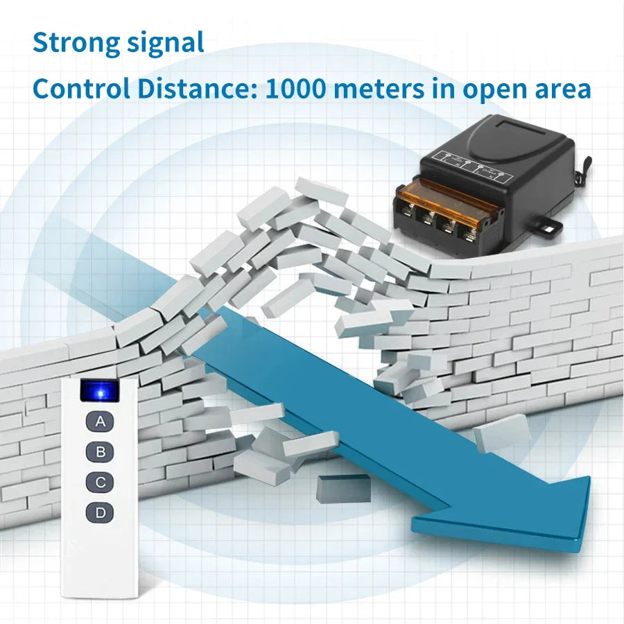 30A RF Wireless Remote Switch 433MHz – Pump & LED Control