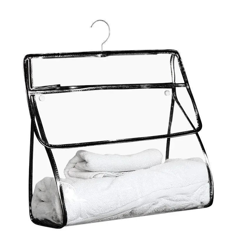 Waterproof Hanging Bathroom Storage Bag – Transparent PVC Wall-Mount Organizer for Toiletries, Cosmetics & Phone