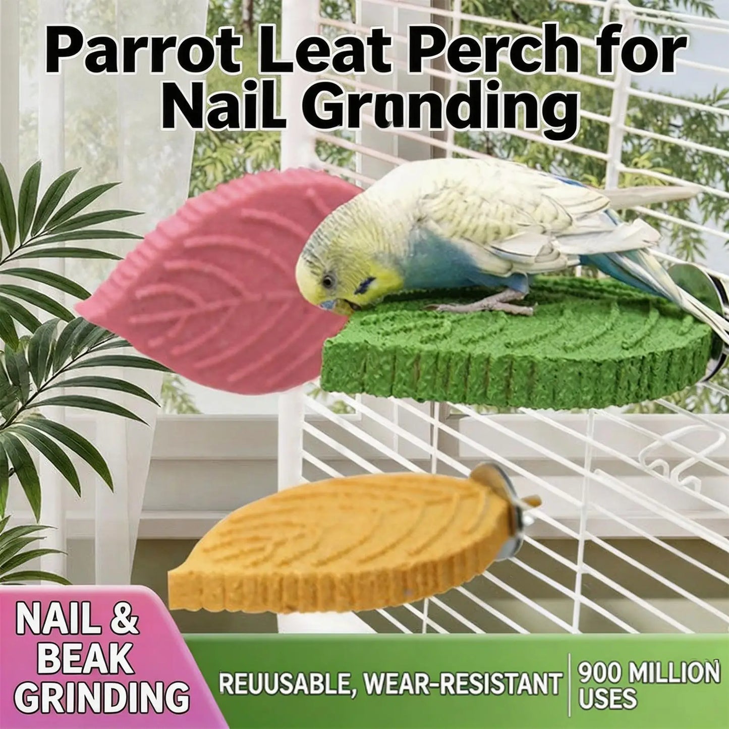 Resin Bird Perch Stand for Cockatiels & Parakeets | Cage Toy
