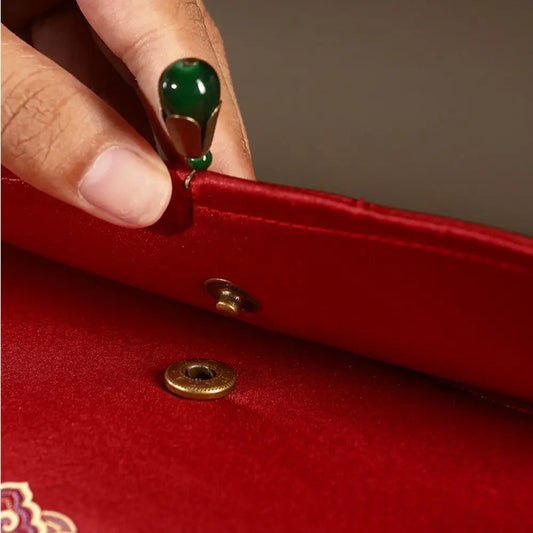 Chinese Brocade Red Envelope HongBao – Embroidered Tassel Festive Gift Envelope Oasis Select