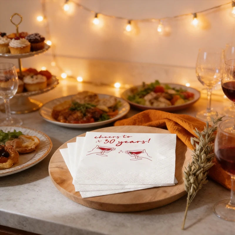Cheers to 30 Years Cocktail Napkins – 20 Sheets | 30th Birthday