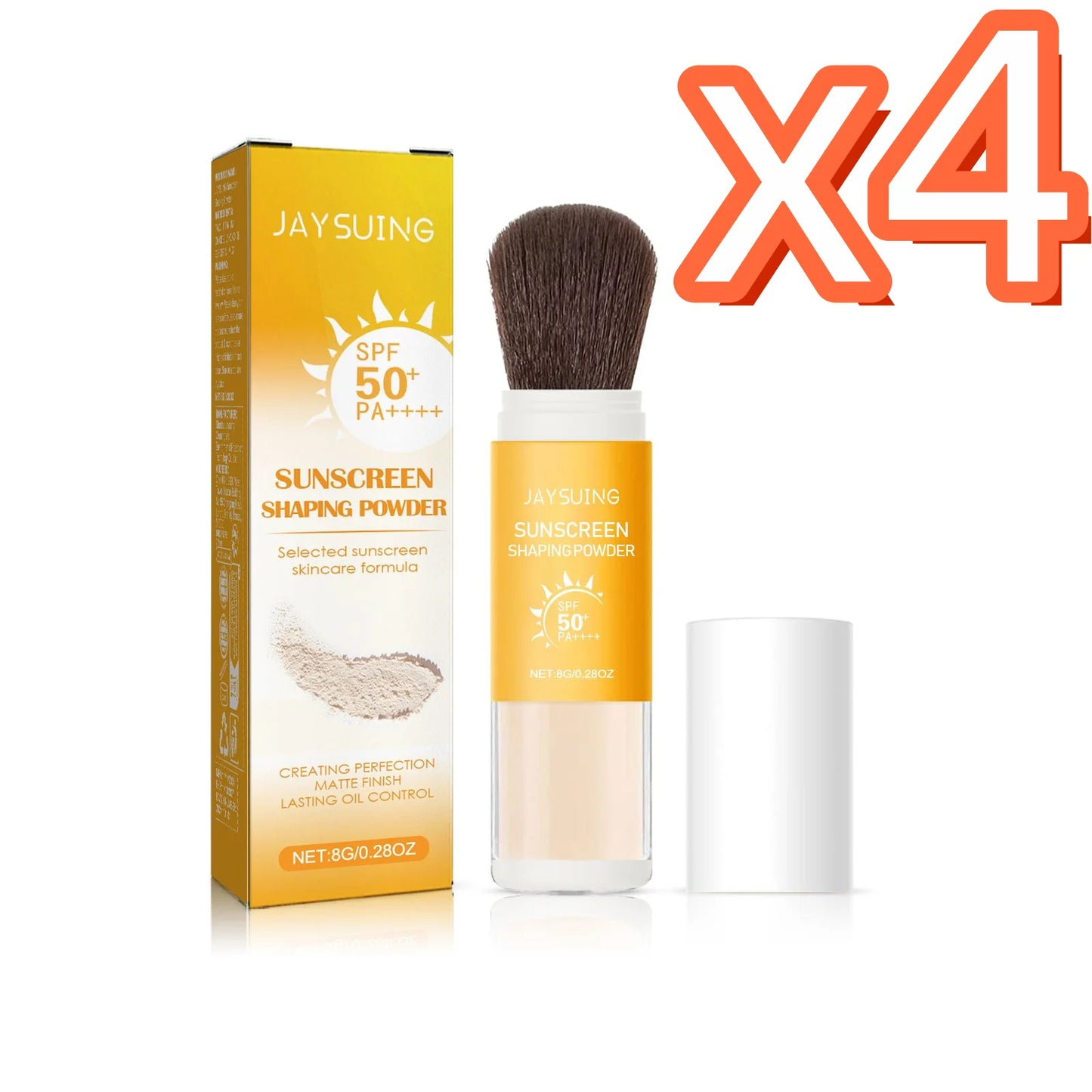 Jaysuing Sunscreen Loose Powder Lasting Oil Control Matte Texture Smooth Skins Lightweight Outdoor Spf50 Makeup Setting Powder Peaceful Pleasures Health and Wellness 8g Boxed X 4PCS