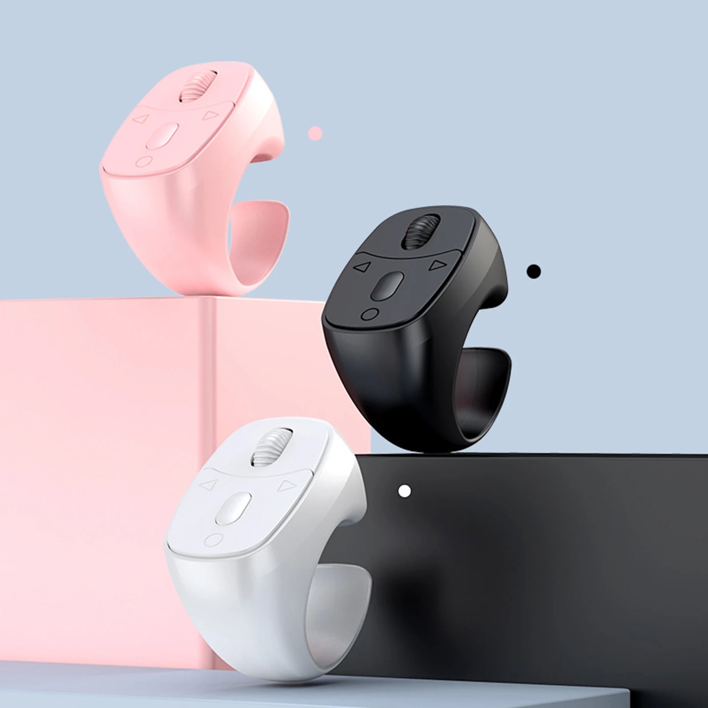 Bluetooth 5.3 Fingertip Ring Remote – Page Turner & Selfie