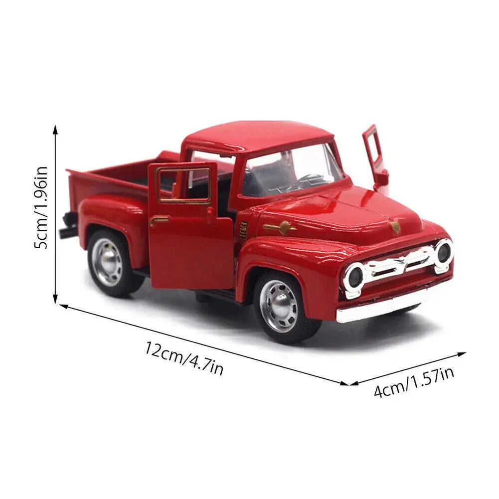 1/32 Vintage Red Diecast Metal Pull-Back Truck Toy | Kids Gift