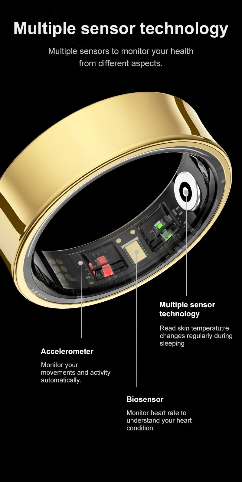 2026 Smart Ring R09 5ATM Waterproof Smartring for Men Women Heart Rate Skin Temperature Monitor Fitness Tracker For Android iOS Peaceful Pleasures Health and Wellness