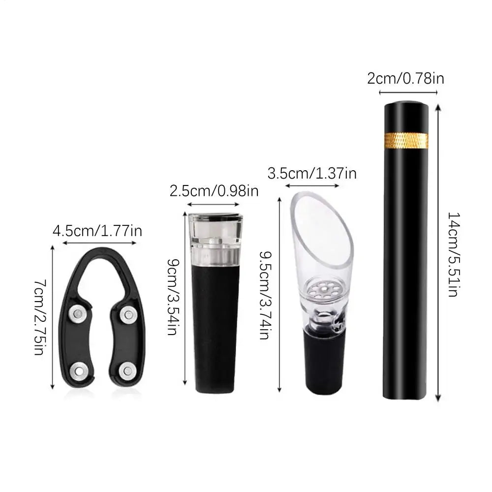Air Pressure Wine Opener 4-Piece Set | Aluminum Corkscrew