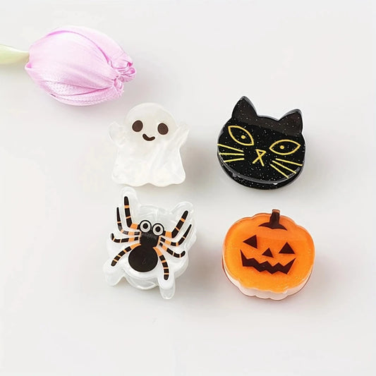 Halloween Hair Claw Clips – Pumpkin Ghost Spider Cat Halloween Hair Accessory Peaceful Pleasures Health and Wellness