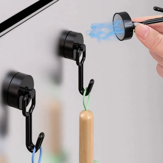 Neodymium Magnetic Hooks 5KG | 360° Swivel No-Drill 4-Pack Magnetic Hook Set Oasis Select