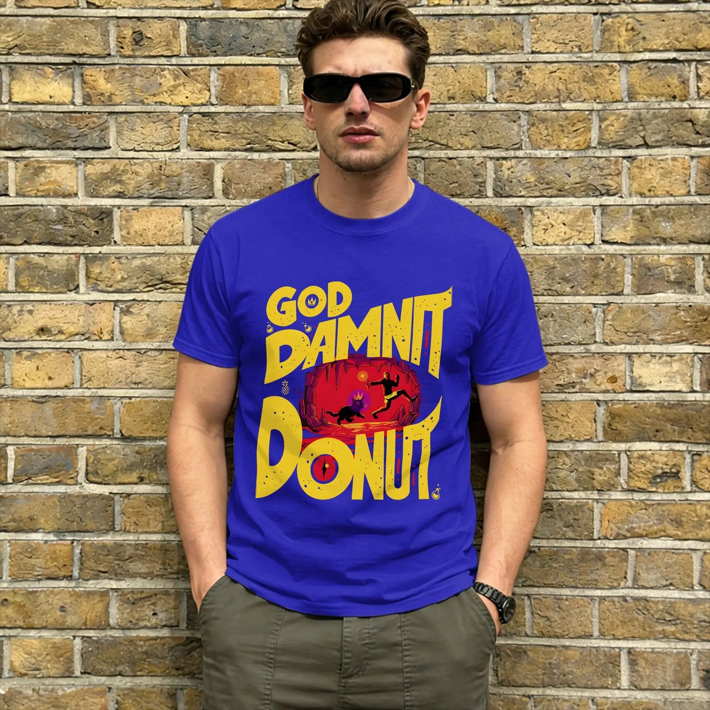 Dungeon Crawler Carl T-Shirt Summer Harajuku T Shirts Men Pure Cotton O Neck Oversized Top Tees Short Sleeve Classic Tshirt Peaceful Pleasures Health and Wellness Blue S