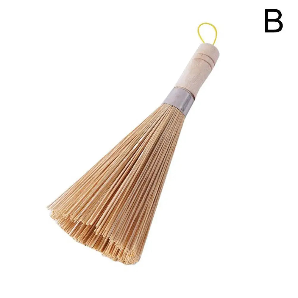 Bamboo Pot Brush Long Handle for Wok and Dish Cleaning Peaceful Pleasures Health and Wellness B