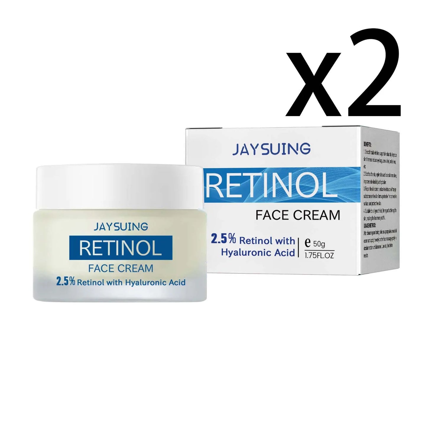 Retinol Firming Face Cream Reduce Lines Restores Cell Elasticity Improve Skin Relaxation Brighten Moisturizing Skincare Cream Peaceful Pleasures Health and Wellness 2x50g