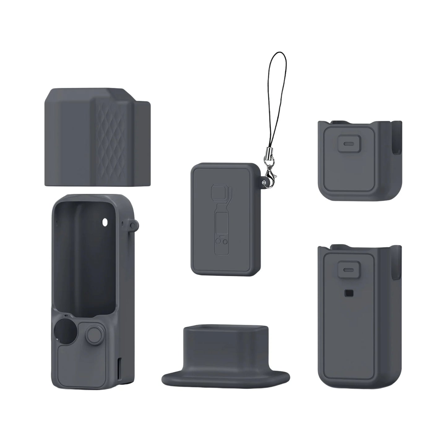 Colorful Silicone Protective Case For DJI Pocket 4 Camera Dustproof And Shock-Resistant Protective Case Peaceful Pleasures Health and Wellness dark gray