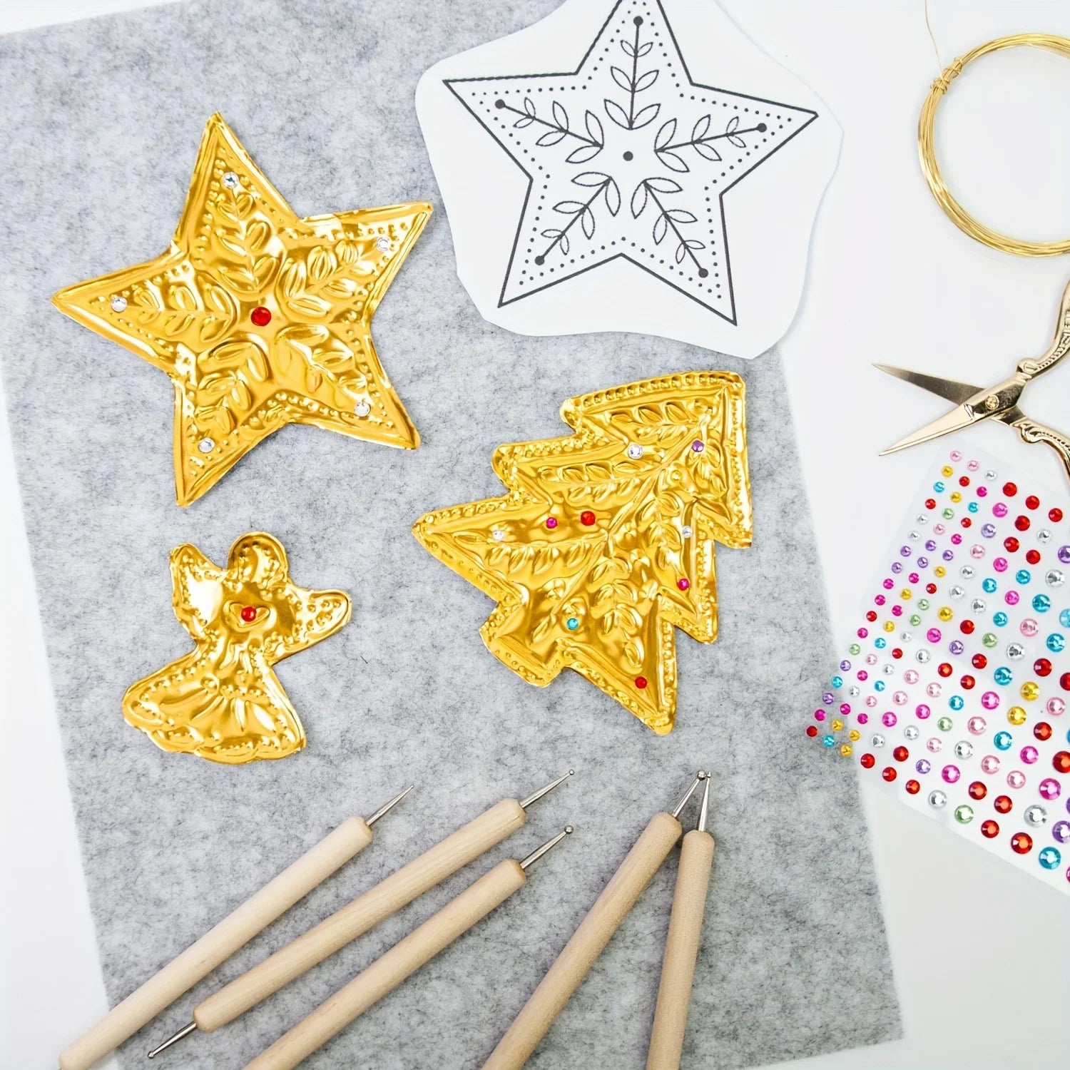 Gold Leaf Gilding Kit – Foil Sheets, Diamonds & Craft Tools Gilding Craft Kit Peaceful Pleasures Health and Wellness