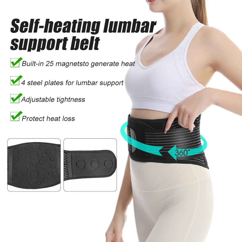 1PCS Thermal Magnetic Therapy Lumbar Support Belt Lower Back Brace for Men and Women,Self-Heating Waist Strap with Gauss Magnets Peaceful Pleasures Health and Wellness