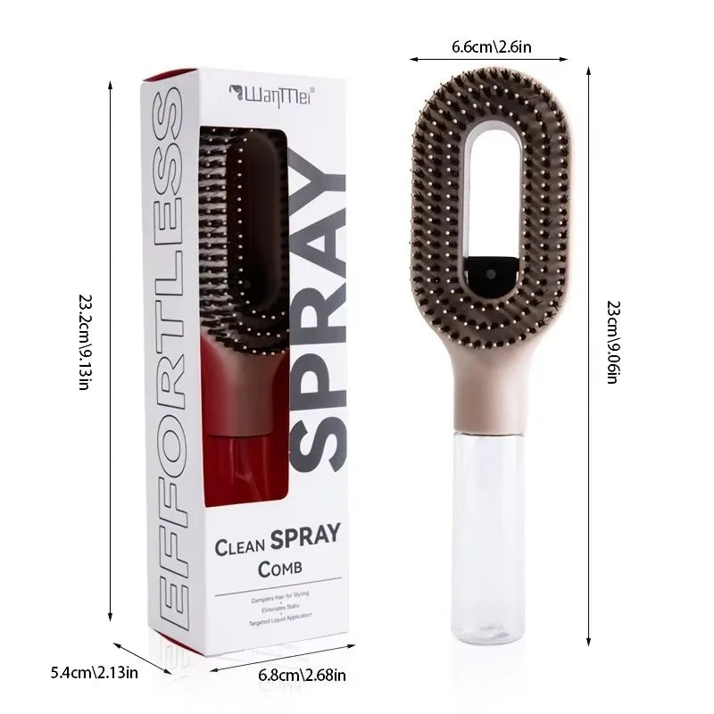 2-in-1 Multi-functional Spray Bottle Comb Wet Dry Scalp Massage Bristle Comb Salon Fluffy Modeling Comb Gift for Girl Women Peaceful Pleasures Health and Wellness