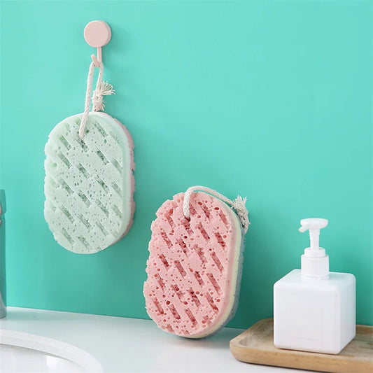 Bath Sponge Body Scrub Bast Wisp Massage Brush Body Washcloth Skin Scrubber Relax Exfoliating Skincare Shower Accessories Peaceful Pleasures Health and Wellness