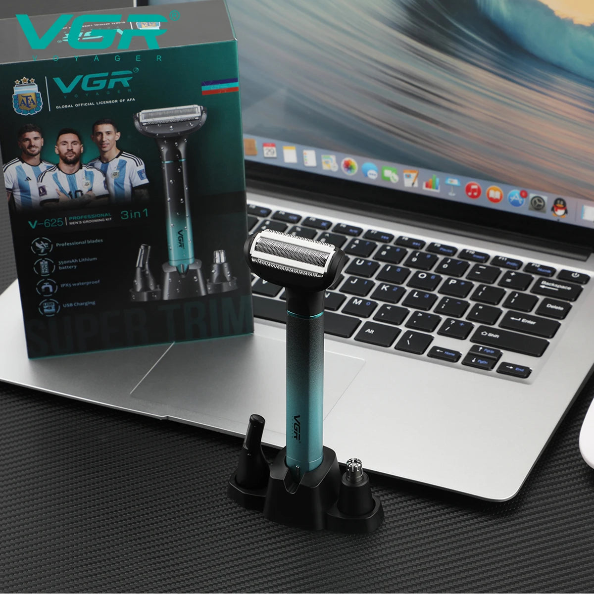 VGR 625 3in-1 Men's Personal Hair Trimming Set Rechargeable Professional Foil Shaver Portable Nose Hair Ear Hair Eyebrow Trimmer Peaceful Pleasures Health and Wellness