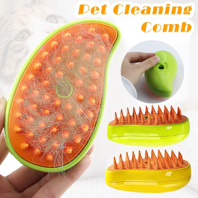 3-in-1 Electric Steam Spray Pet Grooming Brush – Dogs & Cats