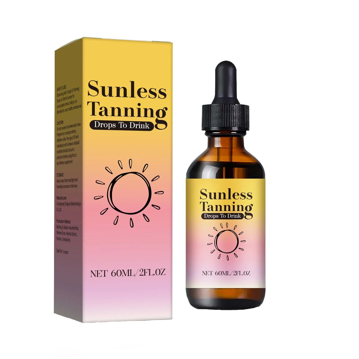 Body Tanning Cream, Sunless Tanning Drops, Drinkable Tanning Drops, Promotes Natural Skin Tone, Nourishing And Moisturizing 60ml Peaceful Pleasures Health and Wellness