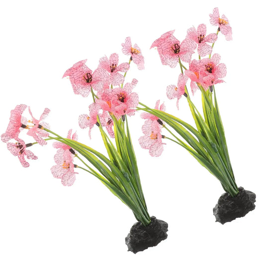 2-Pack Silk Aquarium Plants Pink Purple | Fish Tank Décor Aquarium Plant Decor Peaceful Pleasures Health and Wellness Default Title