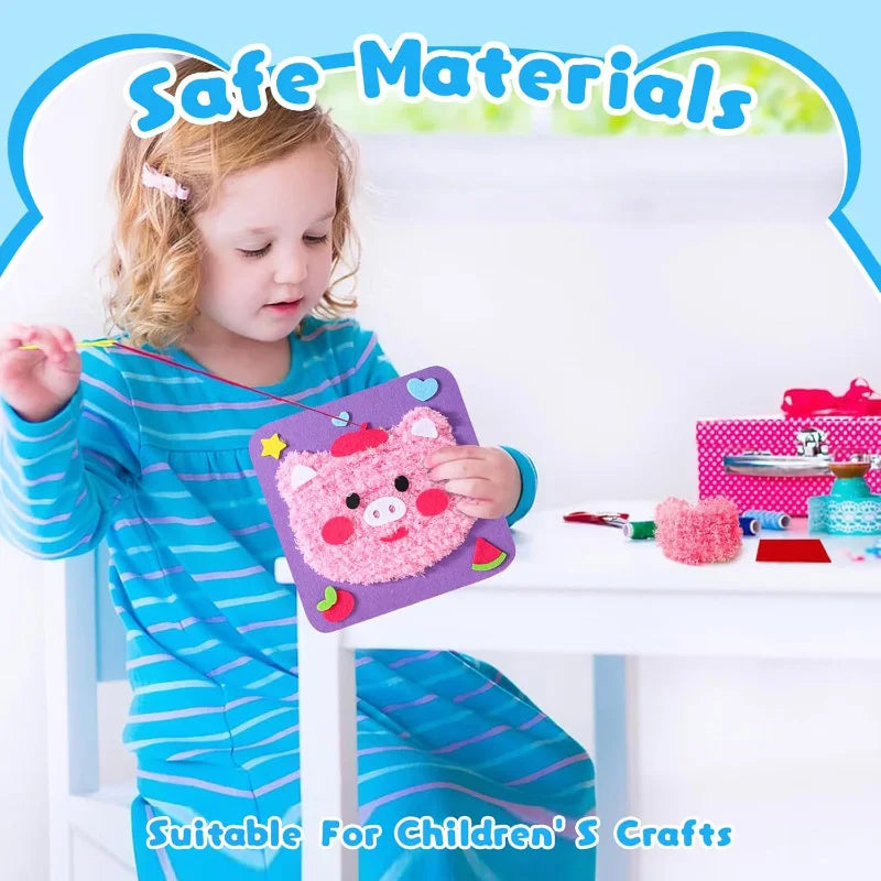 DIY Cartoon Animal Embroidery Doll Kits Fun Non-woven Fabric
