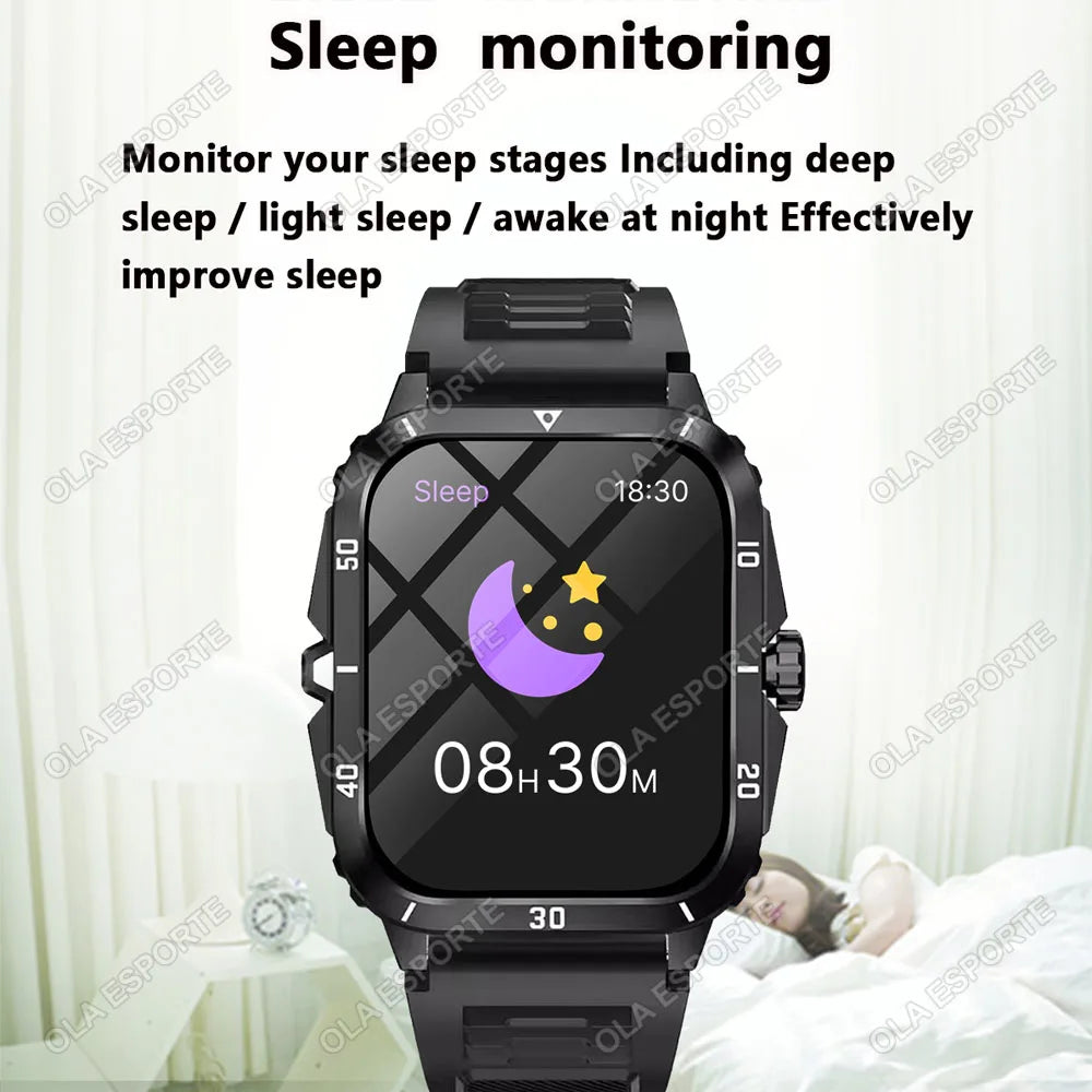 Military Smartwatch 2.01" HD Bluetooth Call Waterproof | Men