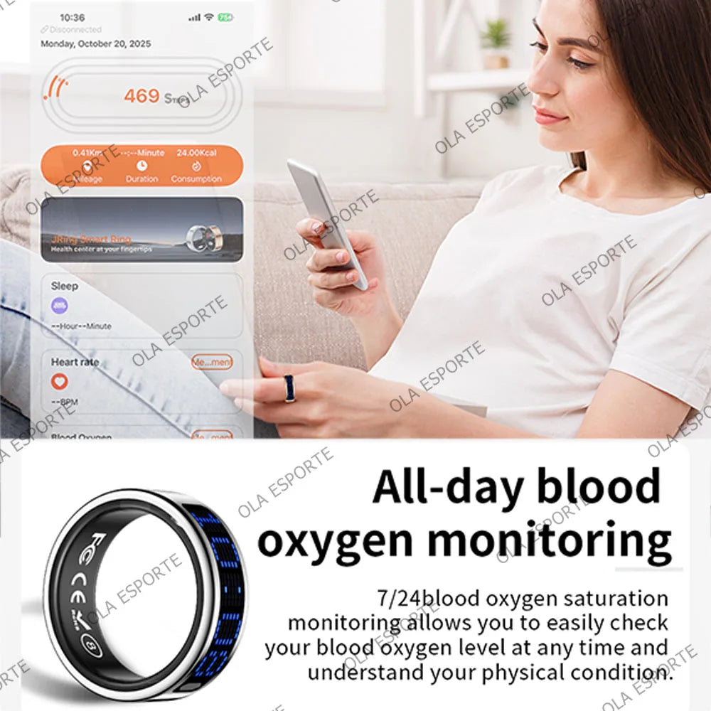 Smart Ring LED Display | Heart Rate, SpO2 & Activity Tracker