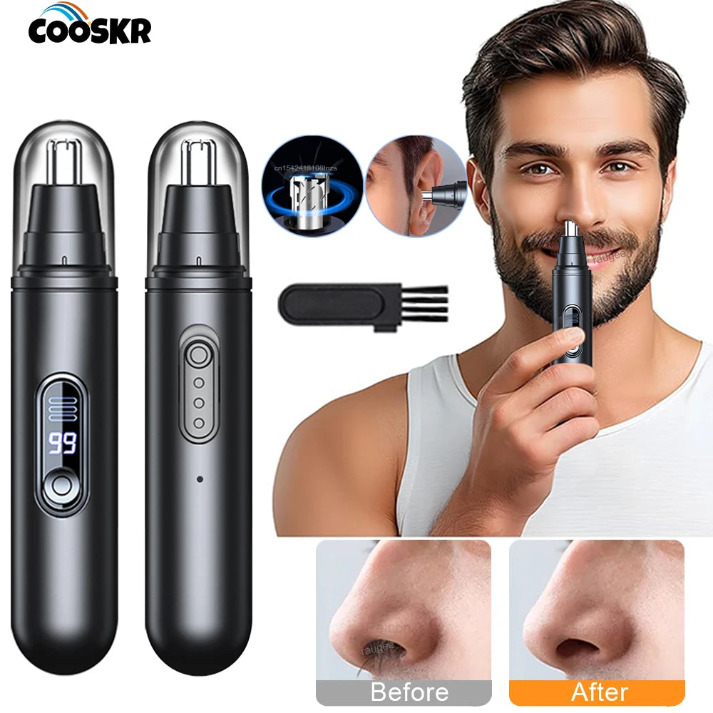 Nose Hair Trimmer Mini Portable Electric Nose Hair Clipper Rechargeable Automatic Shaving Nose Eyebrow Ear Painless Hair Remover Peaceful Pleasures Health and Wellness